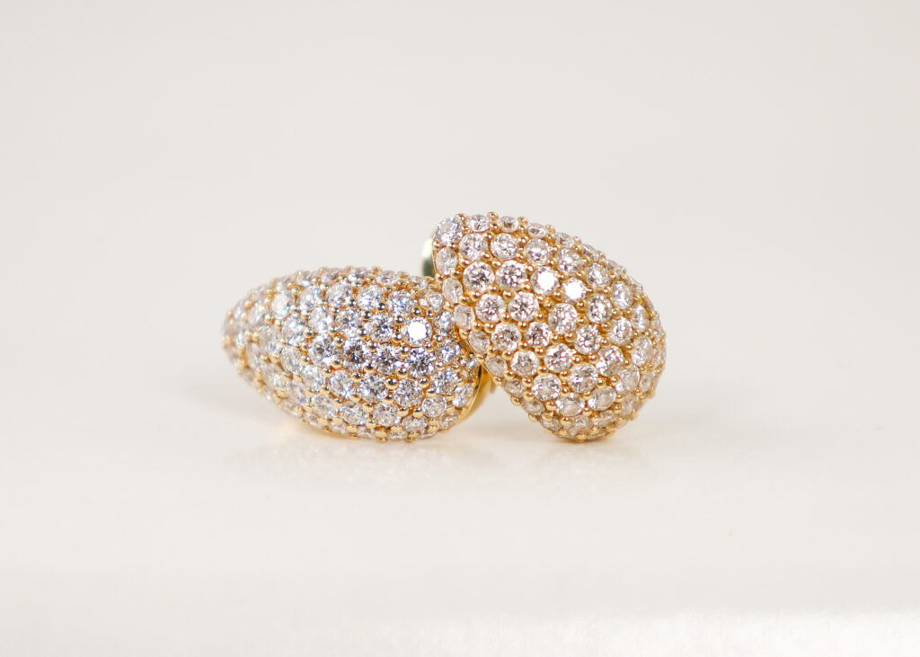 14kt Yellow Gold Lab-Grown Teardrop Earrings