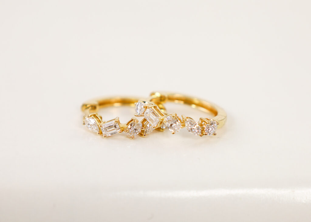 14kt Yellow Gold Lab-Grown Multi Shape Diamond Hoops 14kt Yellow Gold Lab-Grown Multi Shape Diamond Hoops