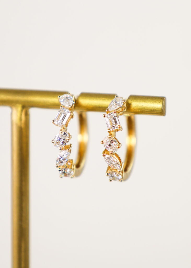 14kt Yellow Gold, Lab-Grown Diamond Hoops 14kt Yellow Gold, Lab-Grown Diamond Hoops