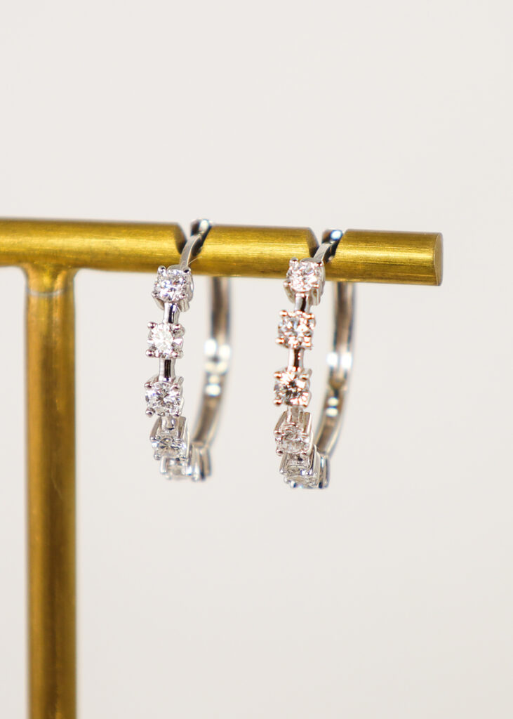 14kt White Gold Lab Diamond Hoops