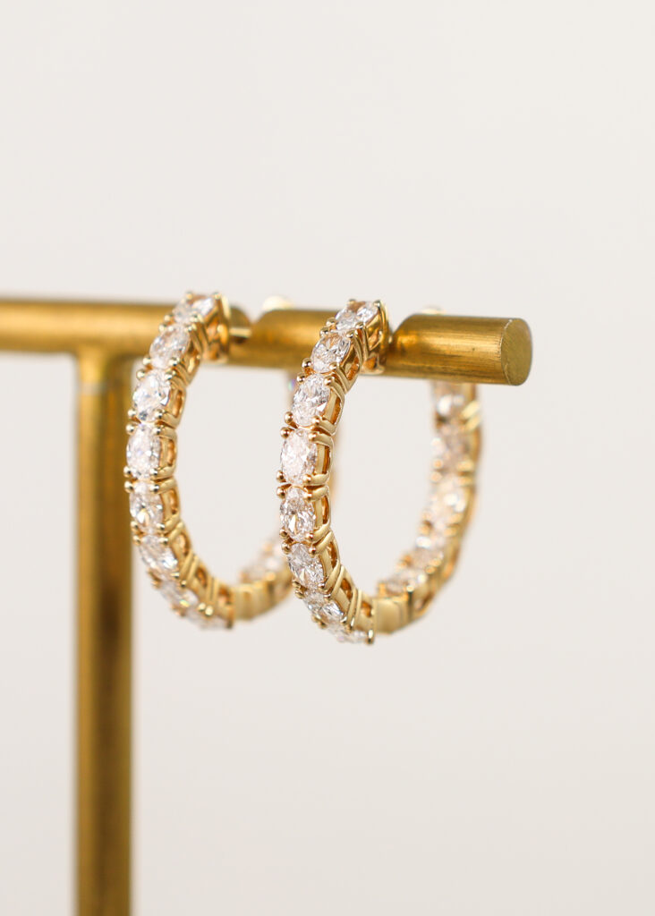 14kt Yellow Gold Lab Diamond Hoops