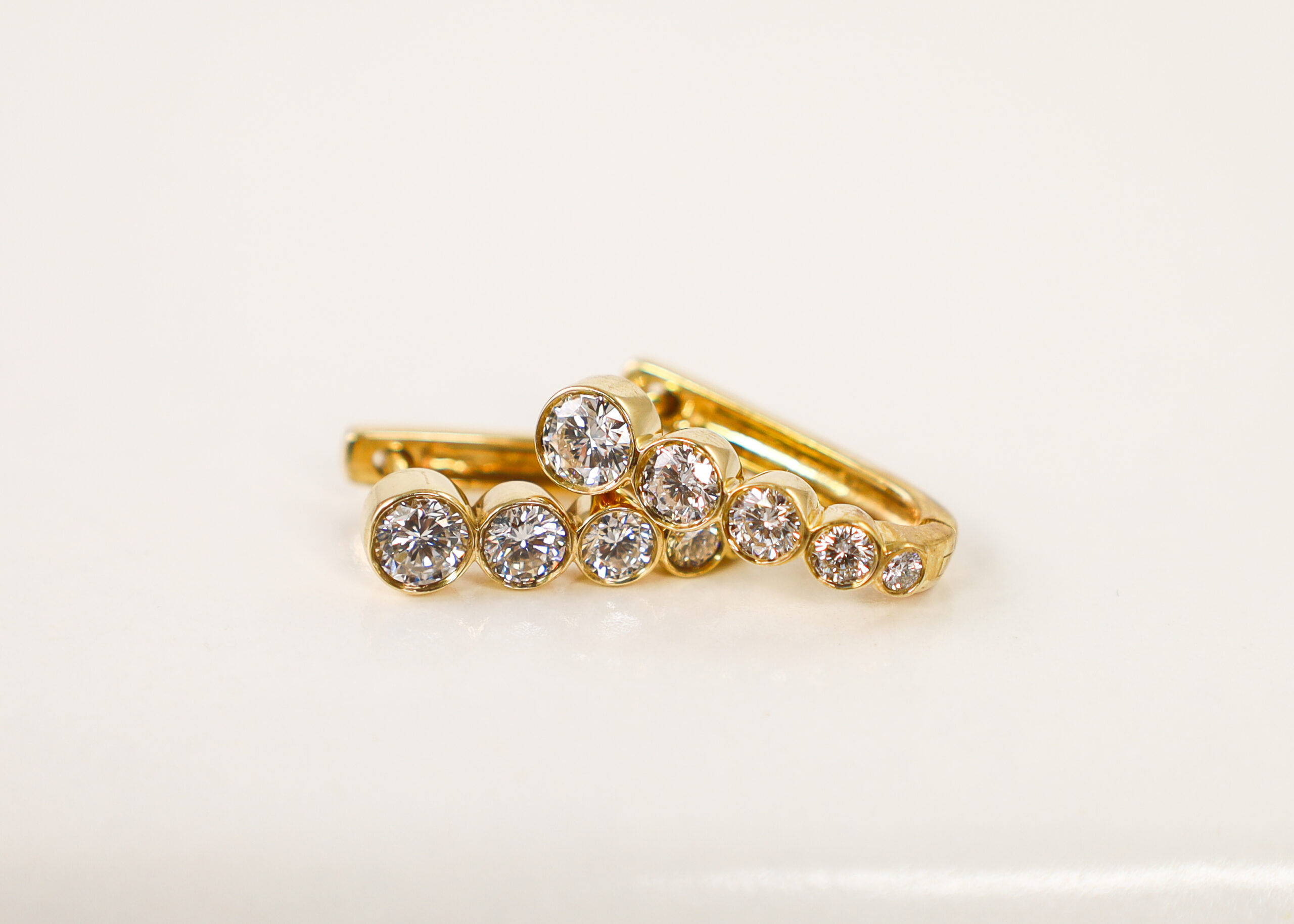 14kt Yellow Gold Lab-Grown Diamond Hoops 