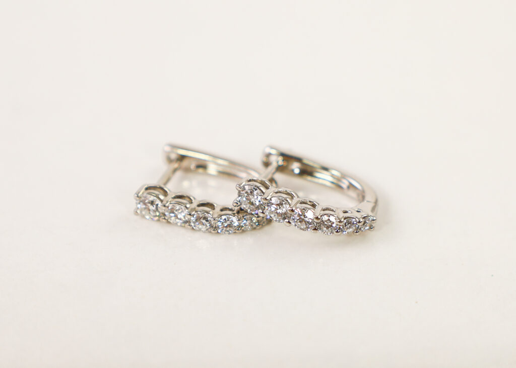 14kt White Gold Lab-Grown Diamond Hoops 14kt White Gold Lab-Grown Diamond Hoops