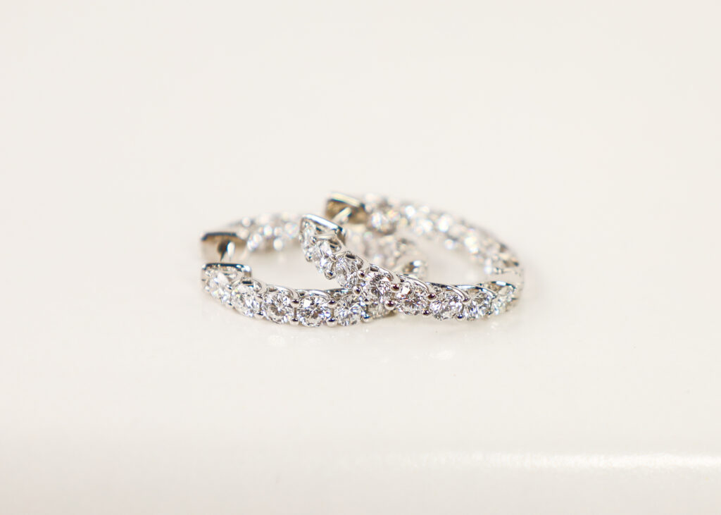 14kt White Gold Lab-Grown Diamond Hoop Earrings