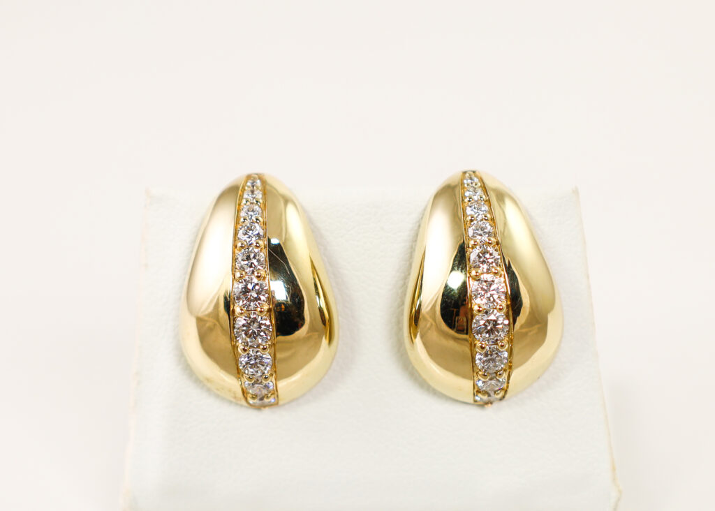 14kt Yellow Gold Lab-Grown Diamond Tear Drop Earrings