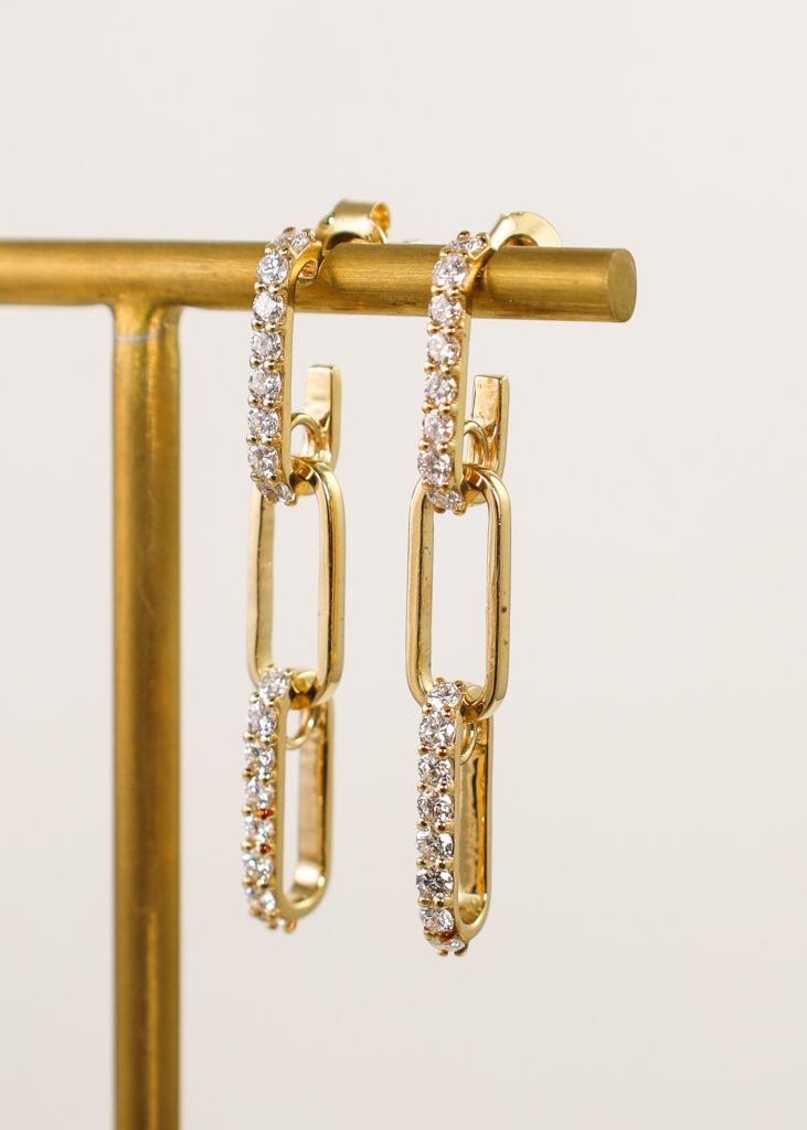 14kt Yellow Gold Lab Diamond Drop Earrings