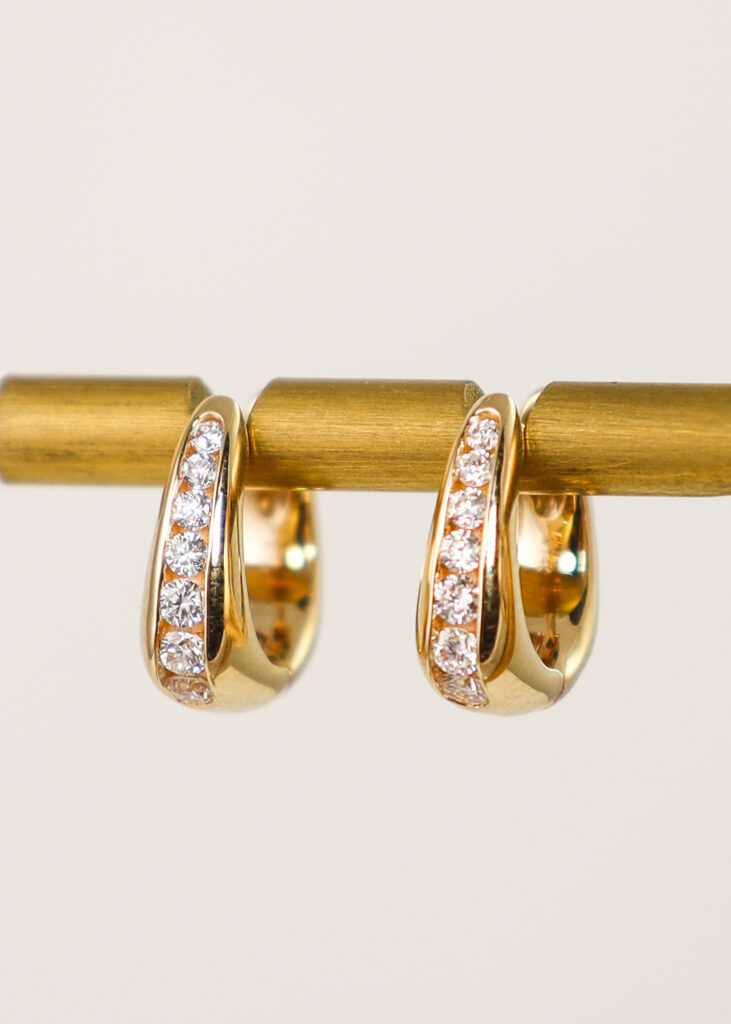 14kt Yellow Gold Lab Diamond Hoops